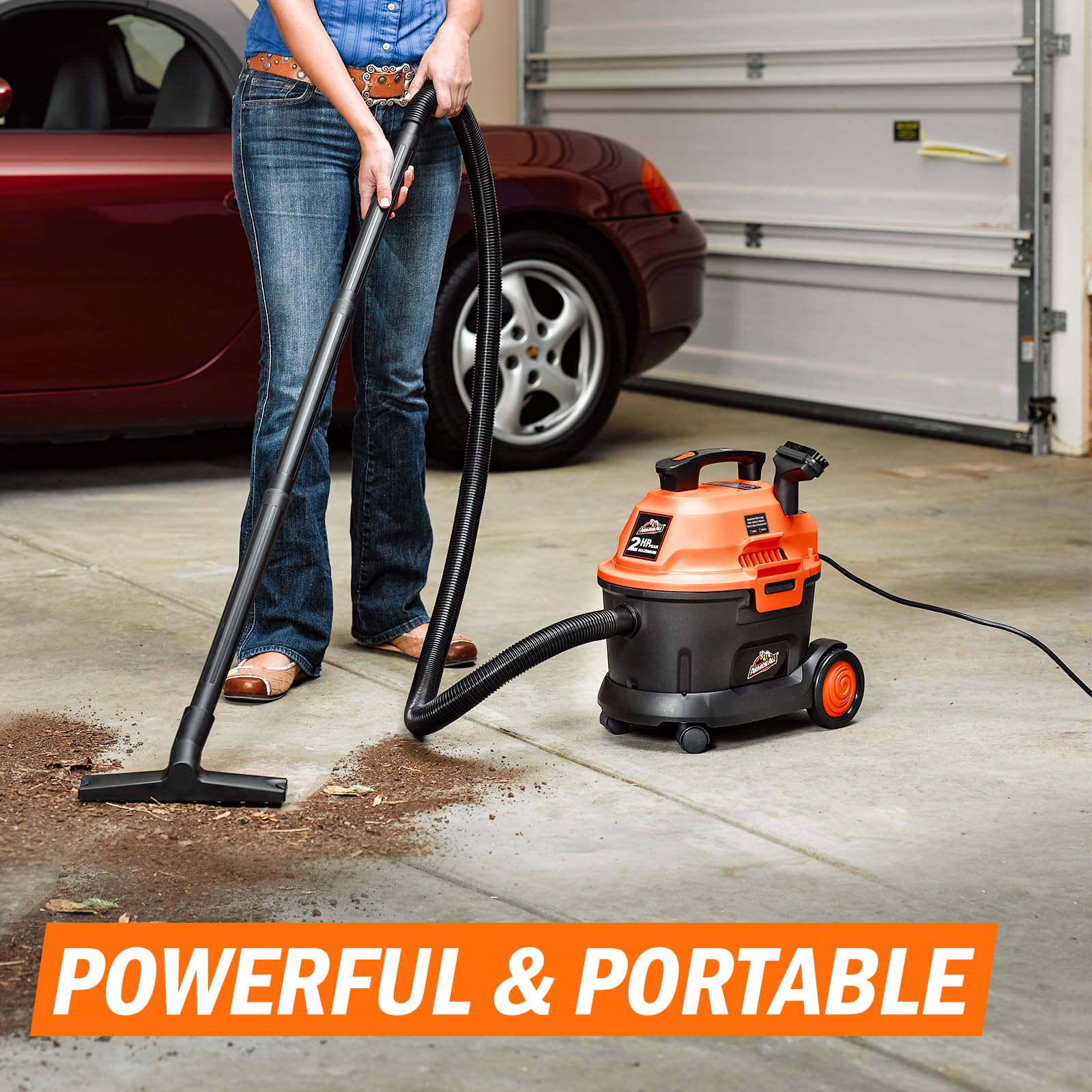 Armor All AA255W Wet/Dry Utility Vac 2.5 Gallon, 2.5-Gallon,120 Volts (AC), Orange/Black - Image 5