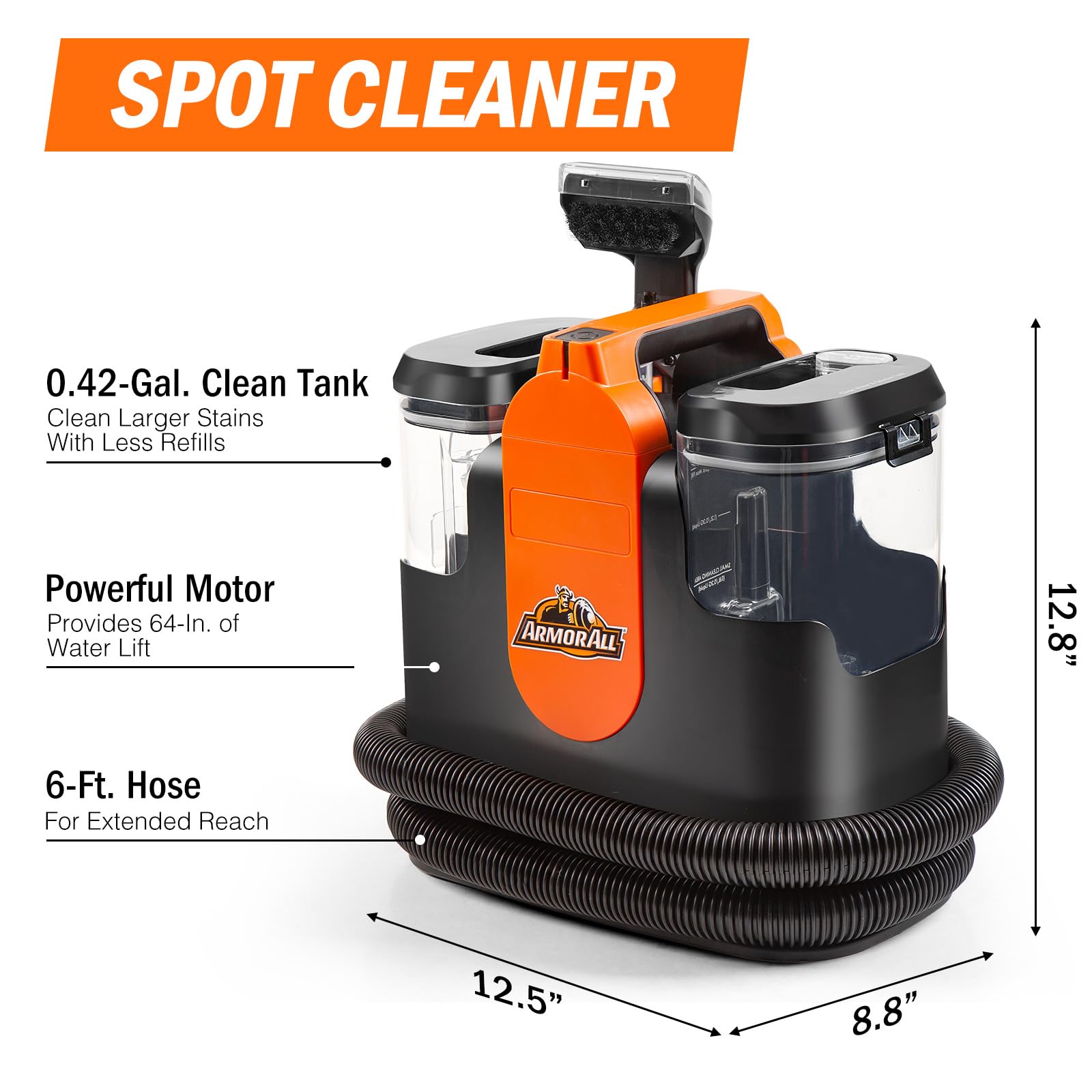 Armor All SCC301 0901 Upholstery & Carpet Cleaner, Car and Auto Detailer with Tools for Pets, Area Rugs and Couches - Image 3