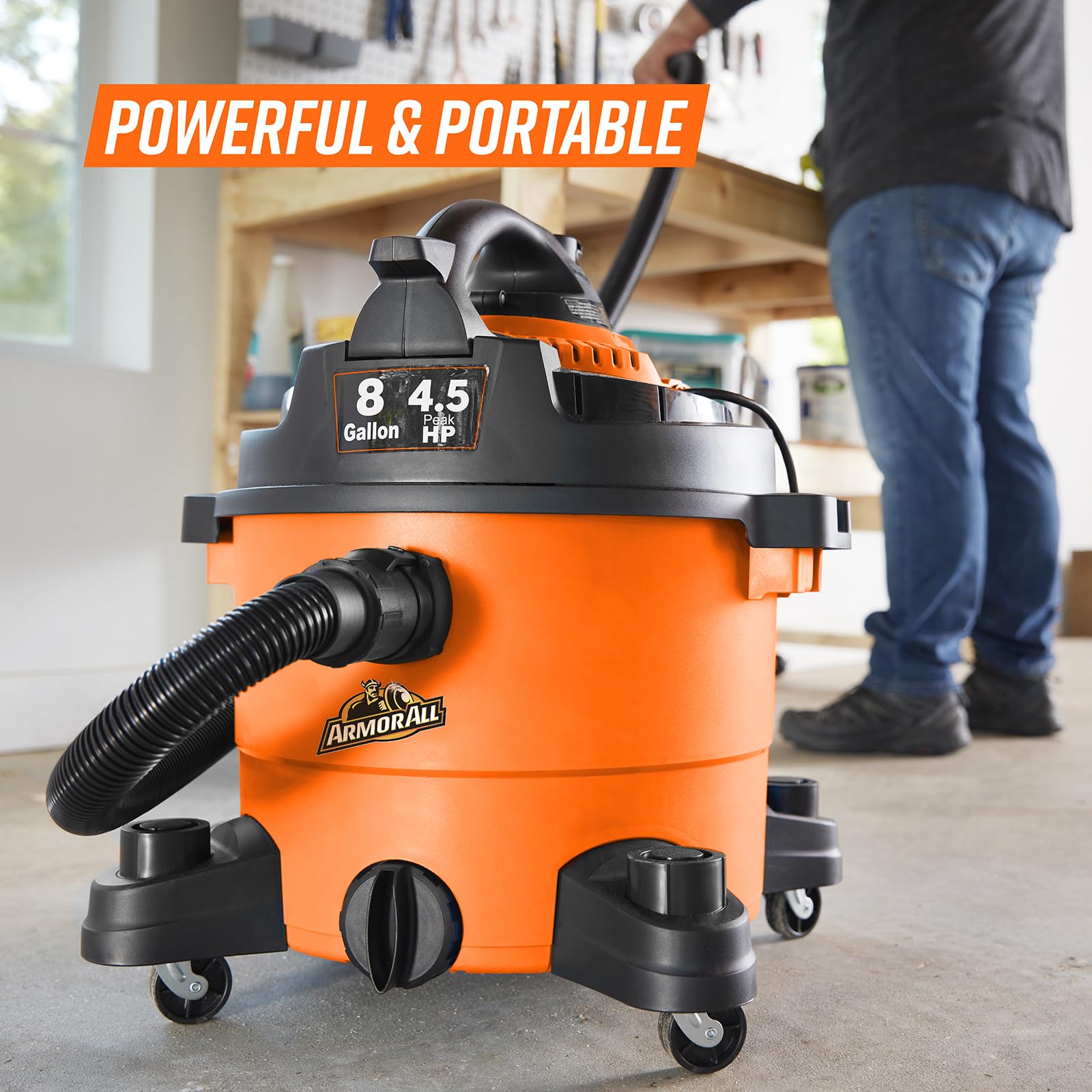 Armor All VBV809 0901 8-Gallon 4.5 Peak HP Wet/Dry Vacuum with Detachable Blower, Orange - Image 7