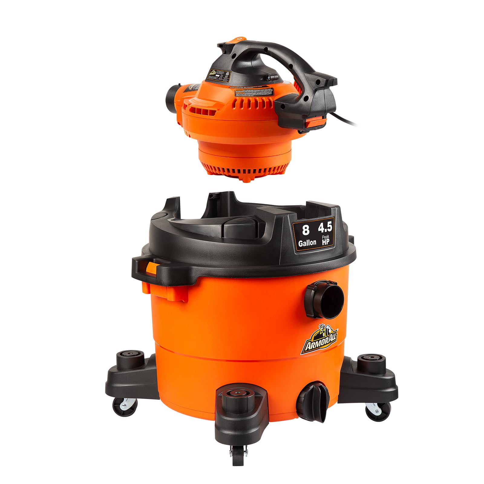 Armor All VBV809 0901 8-Gallon 4.5 Peak HP Wet/Dry Vacuum with Detachable Blower, Orange - Image 8