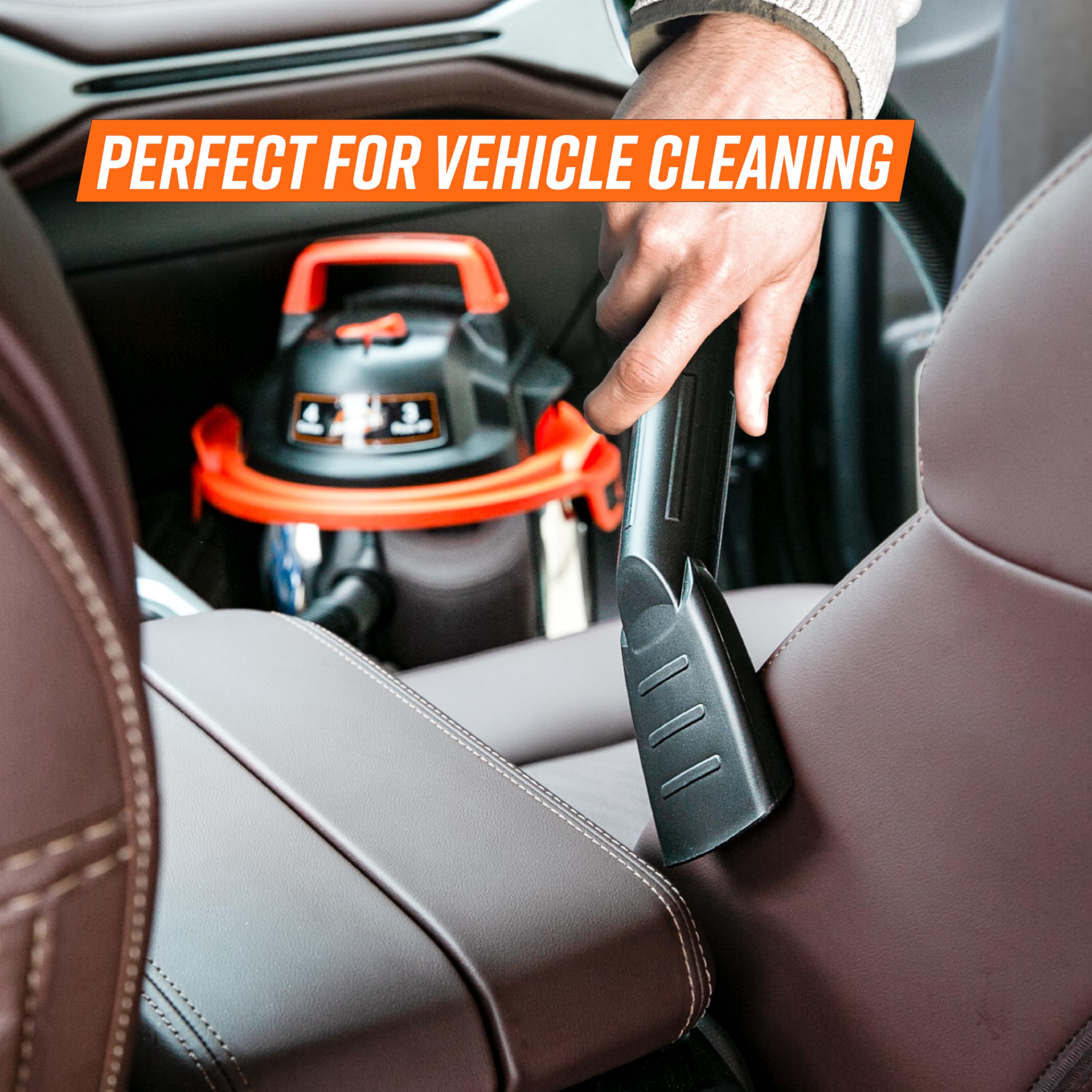 Armor All VO408S 0901 4 Gallon 3 Peak HP Stainless Steel Wet/Dry Vacuum, Orange - Image 5