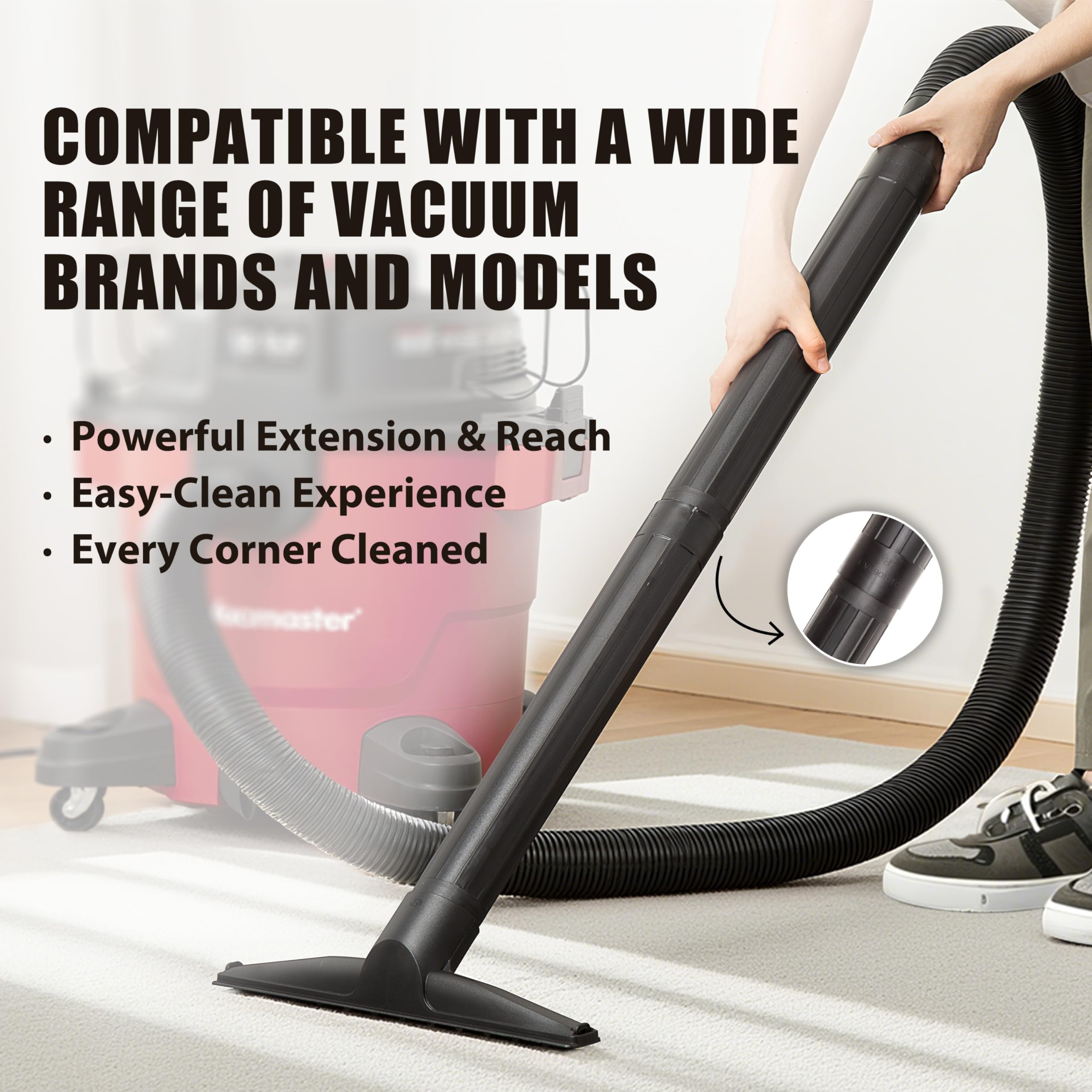 Vacmaster 2 1/2" Extension Wands, 2 Count (1 Pack), V2EW, Black - Image 4