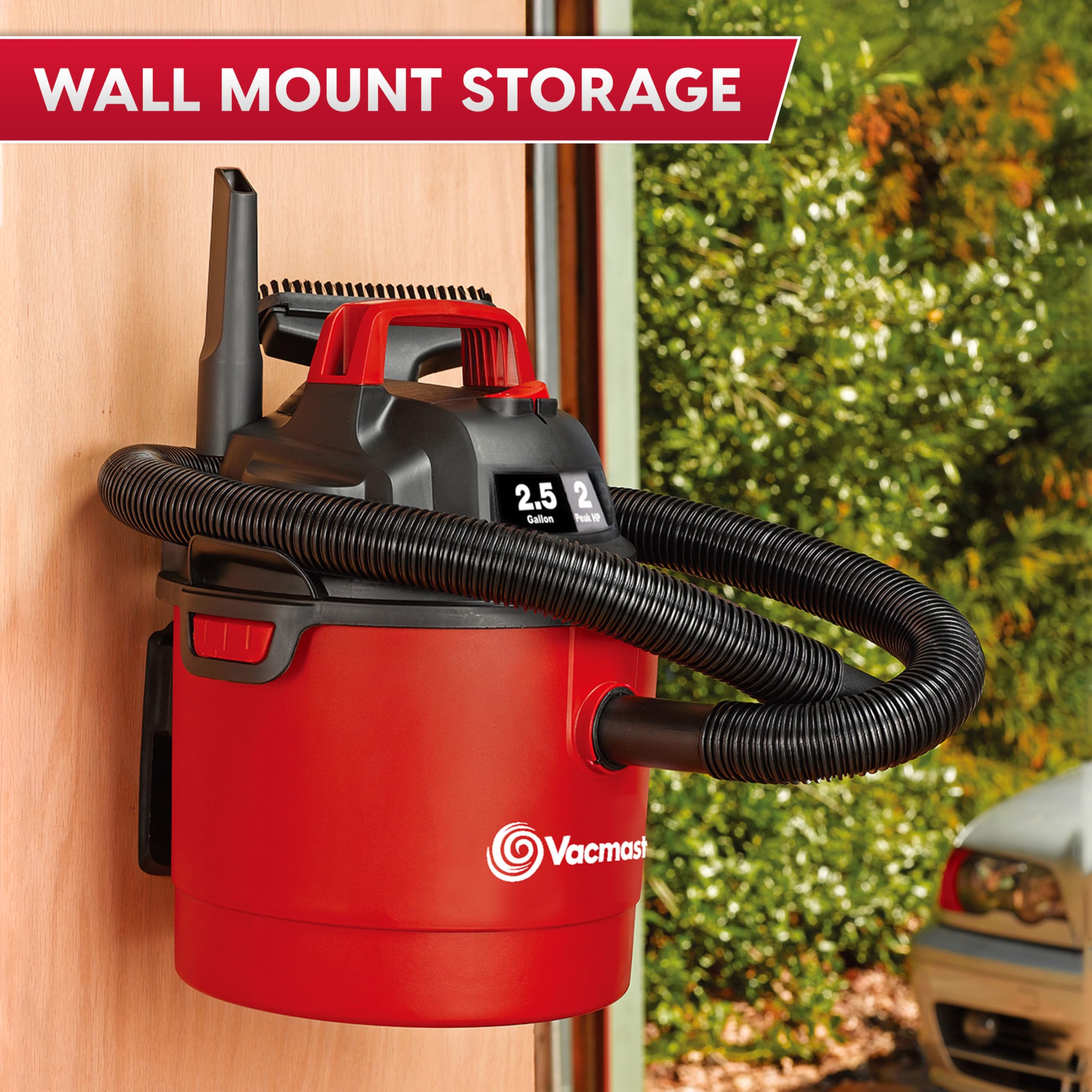 Vacmaster 2.5-Gallon* 2 Peak HP Wall Mountable Wet/Dry Vacuum – VOM205P 1101 - Image 7