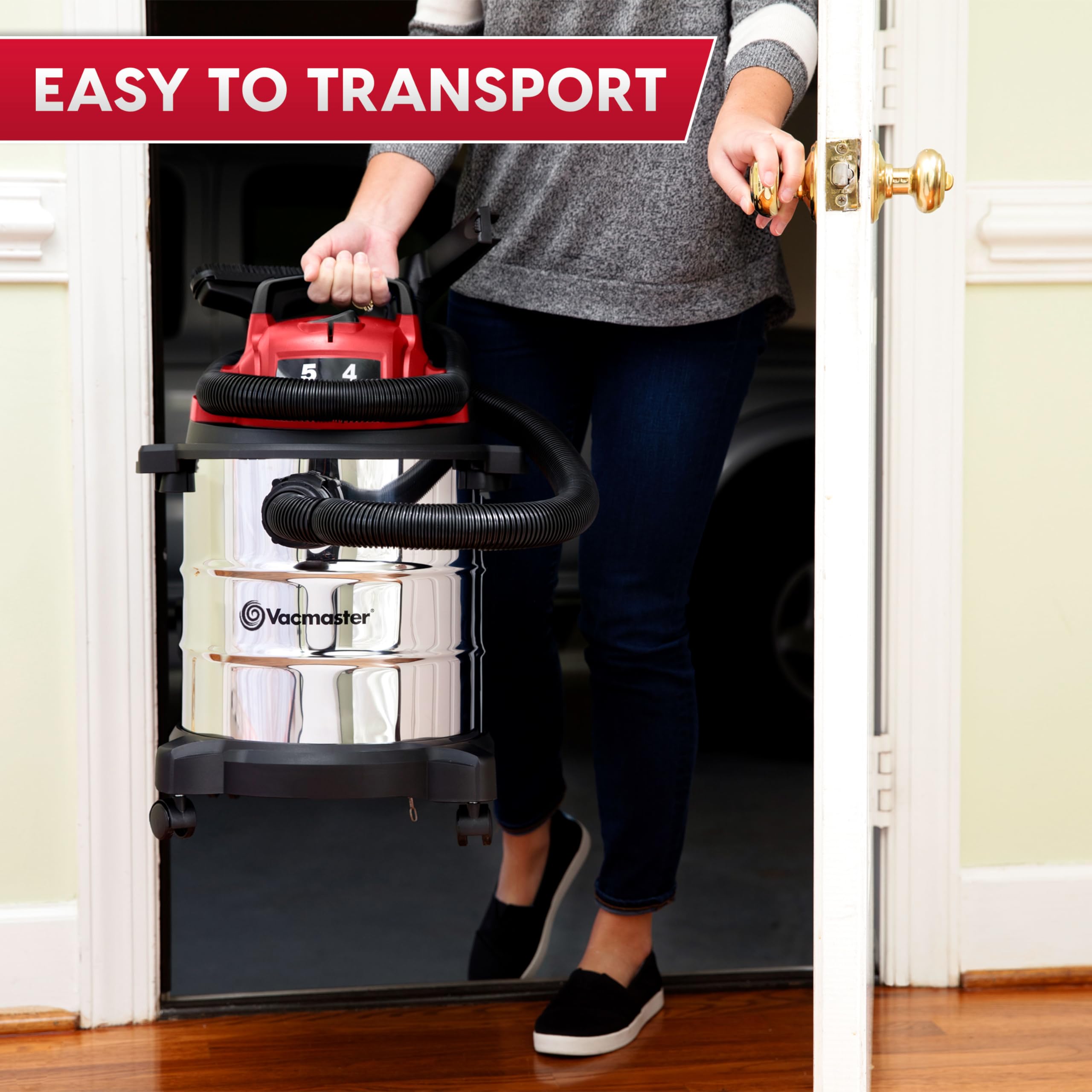 Vacmaster 5-Gallon* 4 Peak HP Stainless Steel Wet/Dry Vacuum – VOC508S 1101 - Image 3