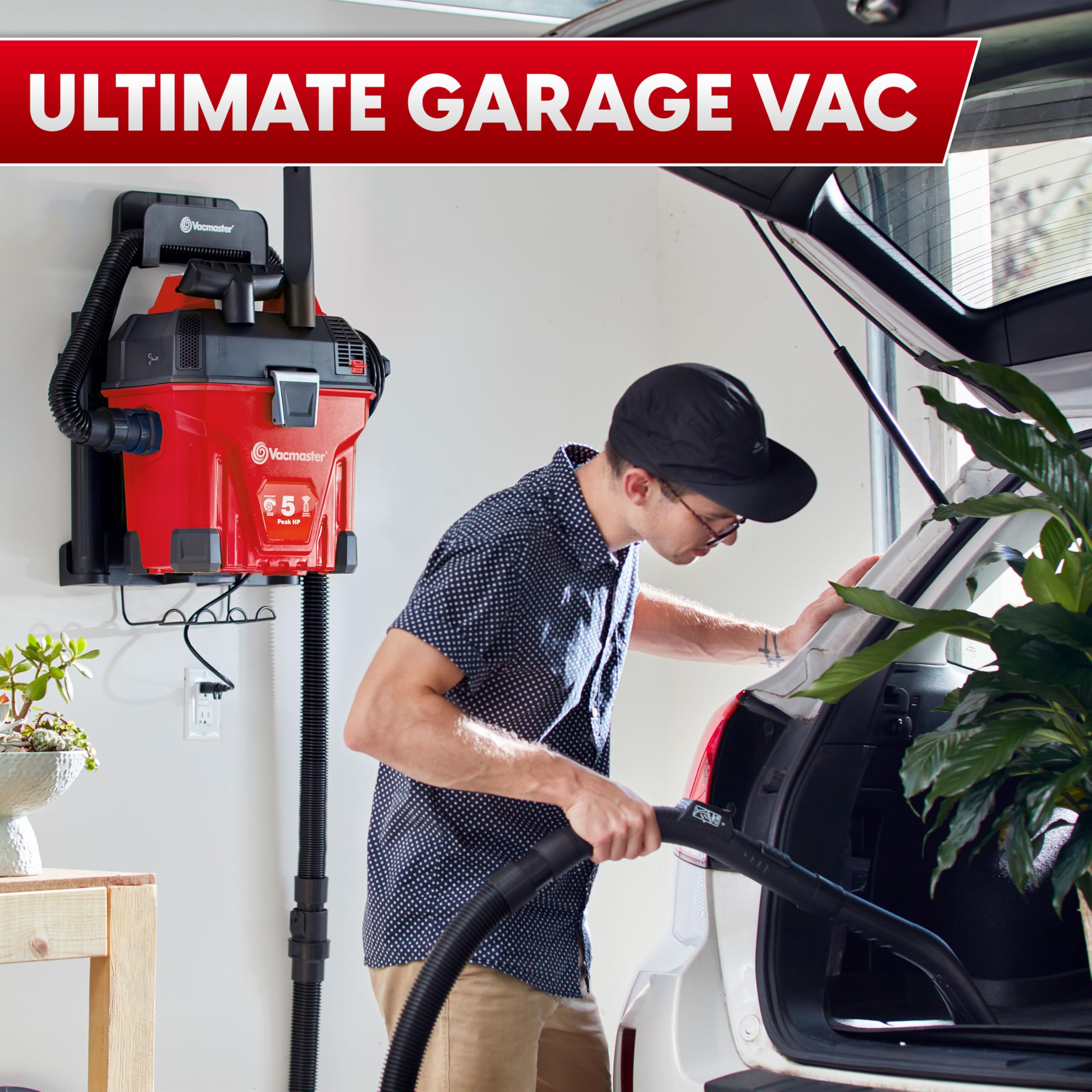 Vacmaster 5-Gallon* 5 Peak HP† Remote Control Wall Mount Wet/Dry Vac – VWMB508 1101 - Image 3