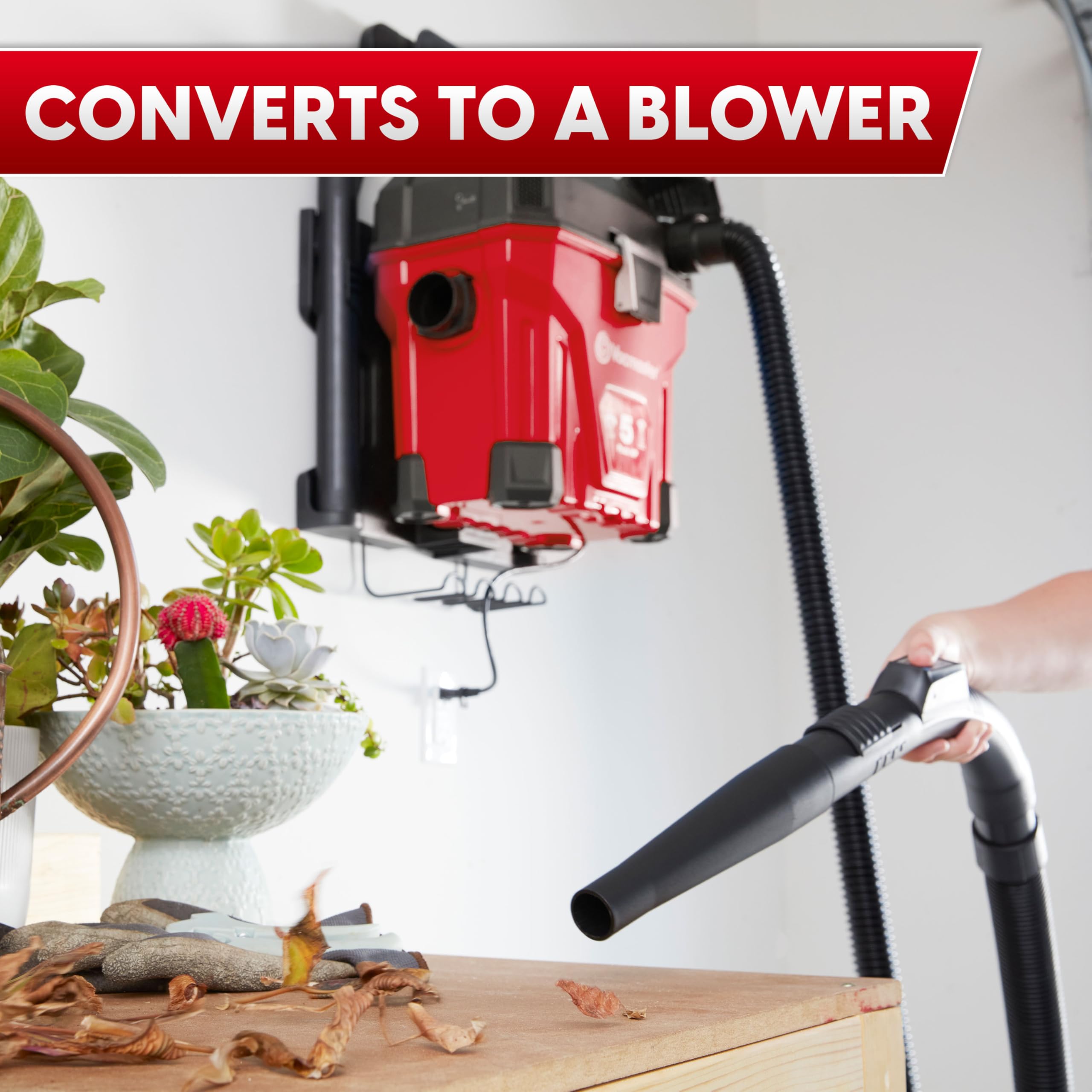 Vacmaster 5-Gallon* 5 Peak HP† Remote Control Wall Mount Wet/Dry Vac – VWMB508 1101 - Image 6