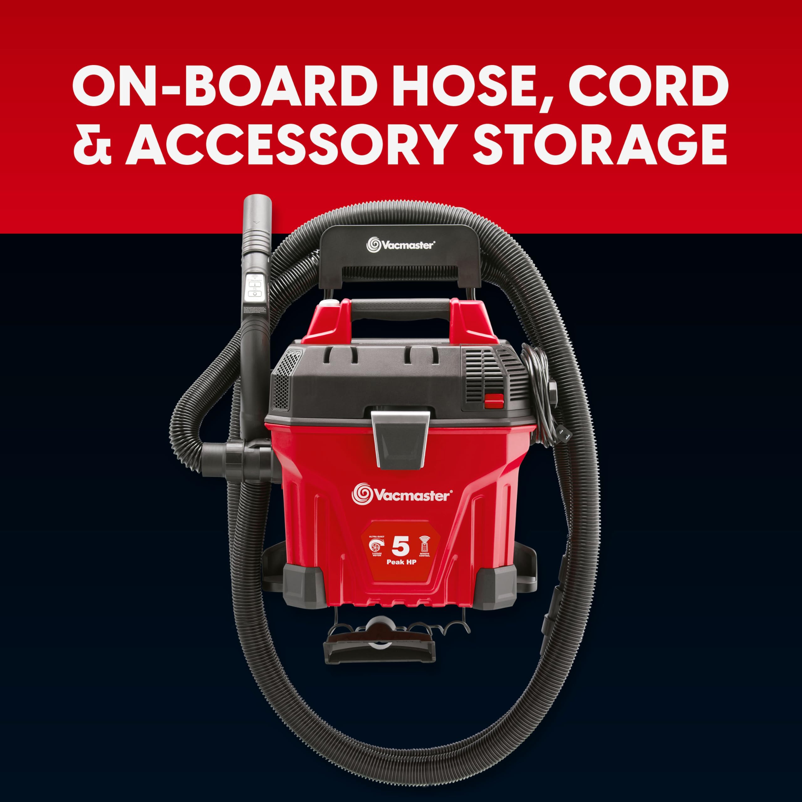 Vacmaster 5-Gallon* 5 Peak HP† Remote Control Wall Mount Wet/Dry Vac – VWMB508 1101 - Image 9