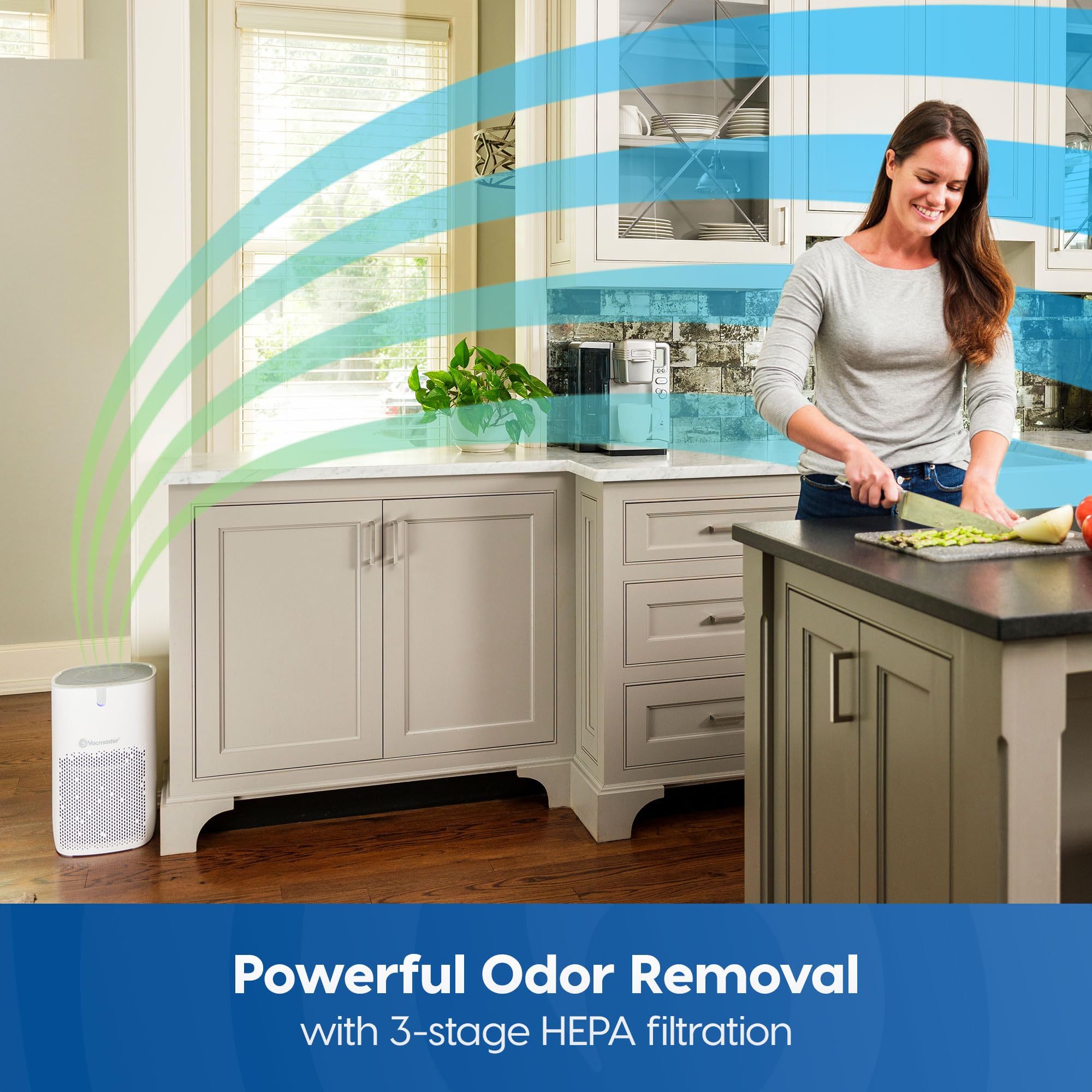 Vacmaster AP272 Upgrade Air Purifiers for Home Bedroom, Covers Up to 1360 Sq.Foot, H13 True HEPA Filter with 4 Speeds & Child Lock for Pets Dander, Odor and Smoke - Image 3