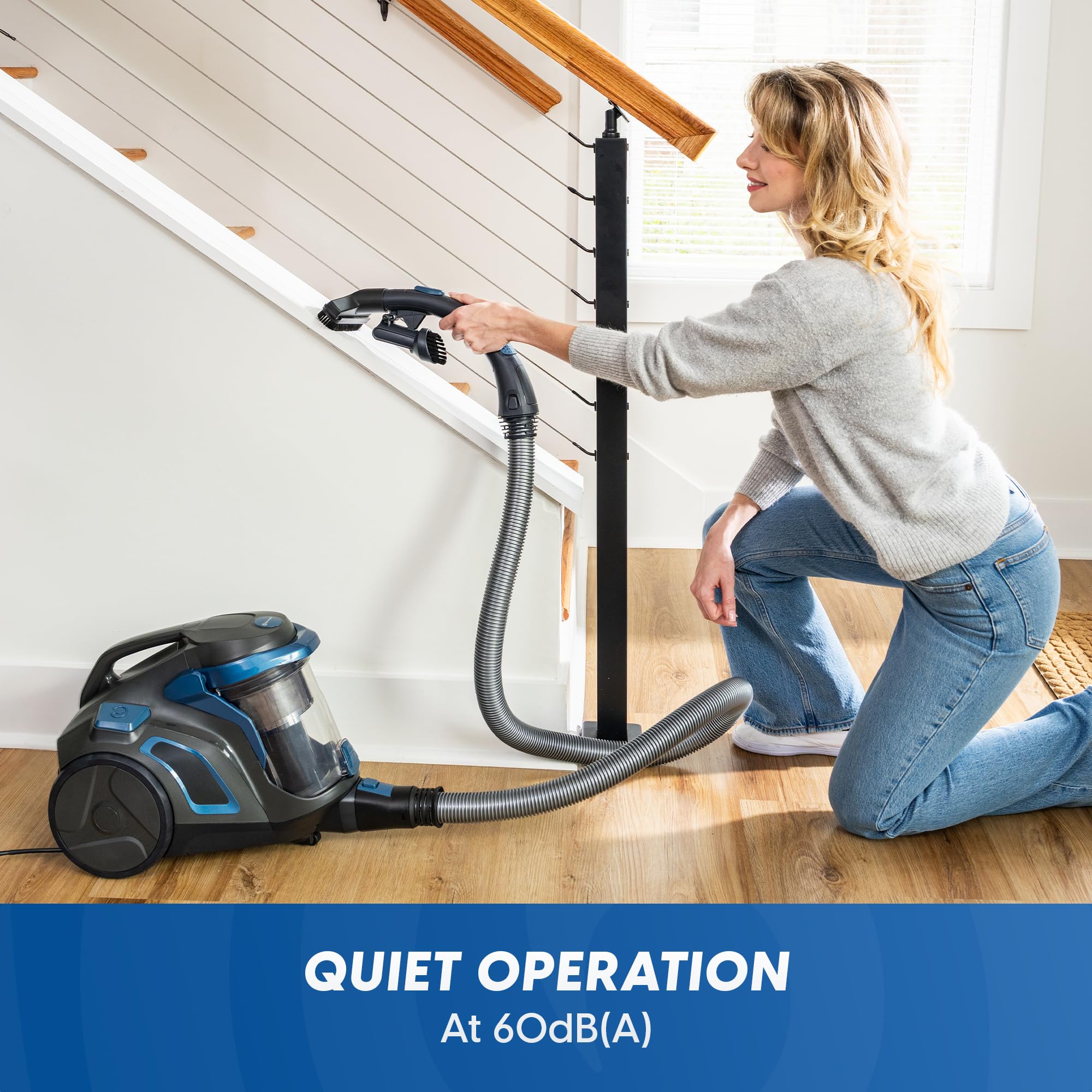 Vacmaster CC0501 Ultra Silent Bagless Canister Vacuum Powerful Cleaner with HEPA Filtration, One-Touch Release Dust Cup, Built-in Dust Tool & Retractable Cord for Low-Pile Carpet and Hard Floor - Image 3