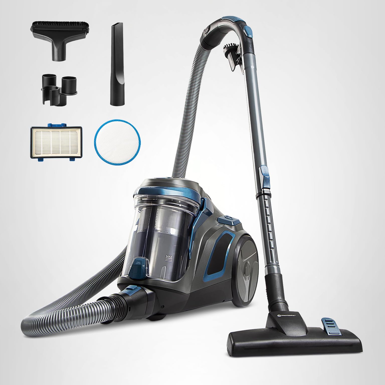 Vacmaster CC0501 Ultra Silent Bagless Canister Vacuum Powerful Cleaner with HEPA Filtration, One-Touch Release Dust Cup, Built-in Dust Tool & Retractable Cord for Low-Pile Carpet and Hard Floor - Image 9