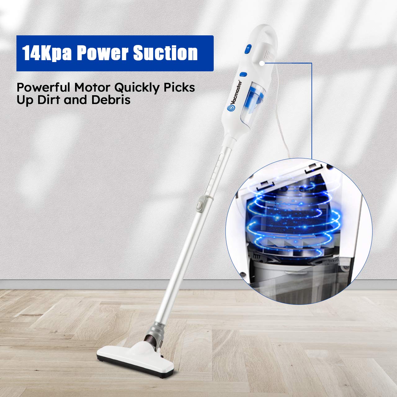 Vacmaster Corded Stick Vacuum Cleaner 2 in 1 Ultra-Lightweight 14Kpa Power Suction Handheld Vacuum Cleaner with Washable HEPA Filter for Home, Car, Pet Hair, Carpet, Hard Floor - Image 3
