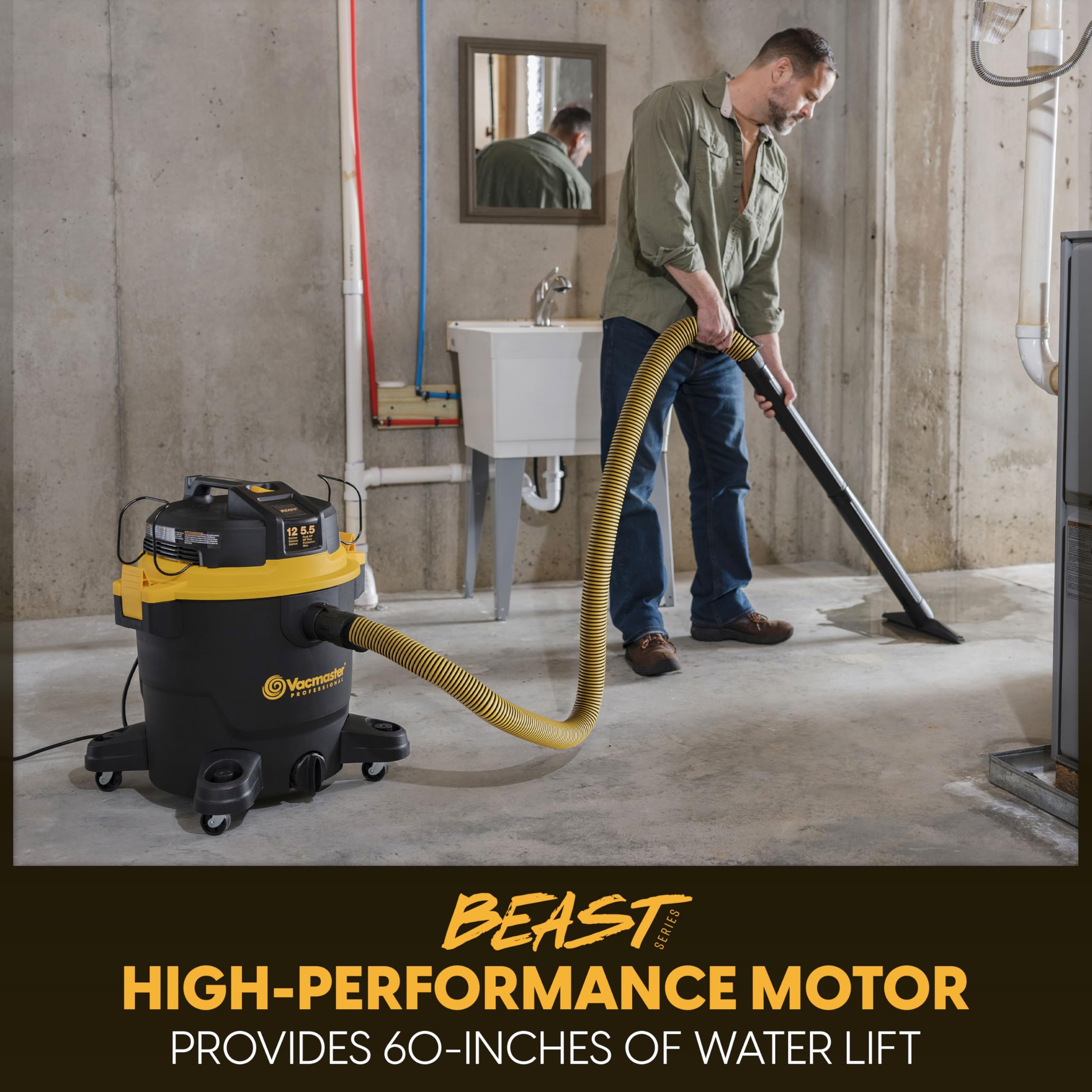 Vacmaster Professional Beast Series 12-Gallon 5.5 Peak HP Wet/Dry Vacuum- VJH1211 PF 0205 - Image 3