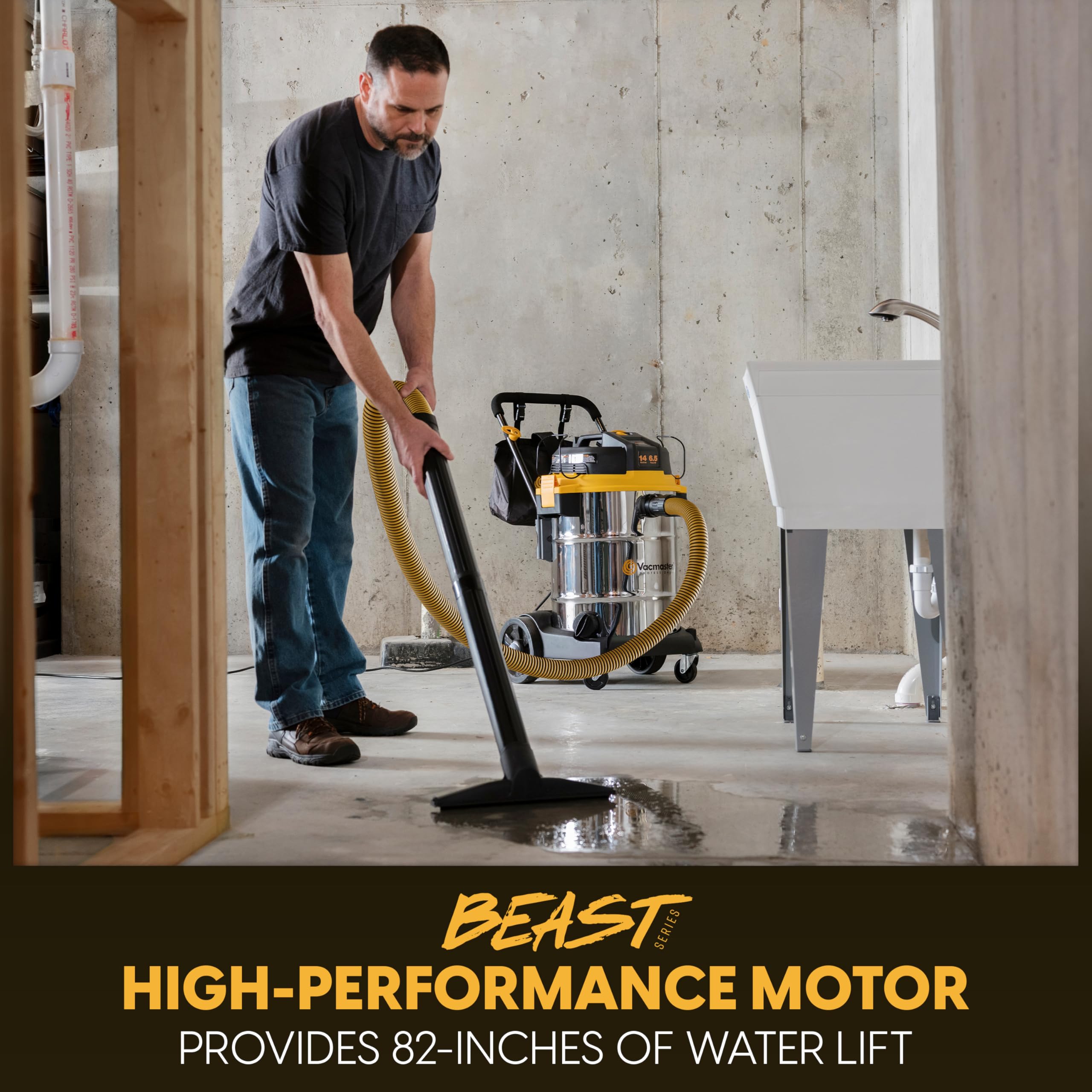 Vacmaster Professional Beast Series 14-Gallon* 6.5 Peak HP† Wet/Dry Vacuum - VJE1412SW 0203 - Image 3