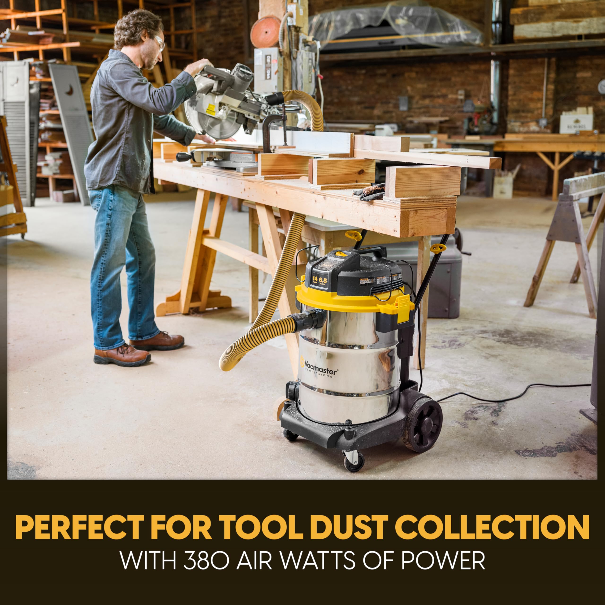 Vacmaster Professional Beast Series 14-Gallon* 6.5 Peak HP† Wet/Dry Vacuum - VJE1412SW 0203 - Image 4