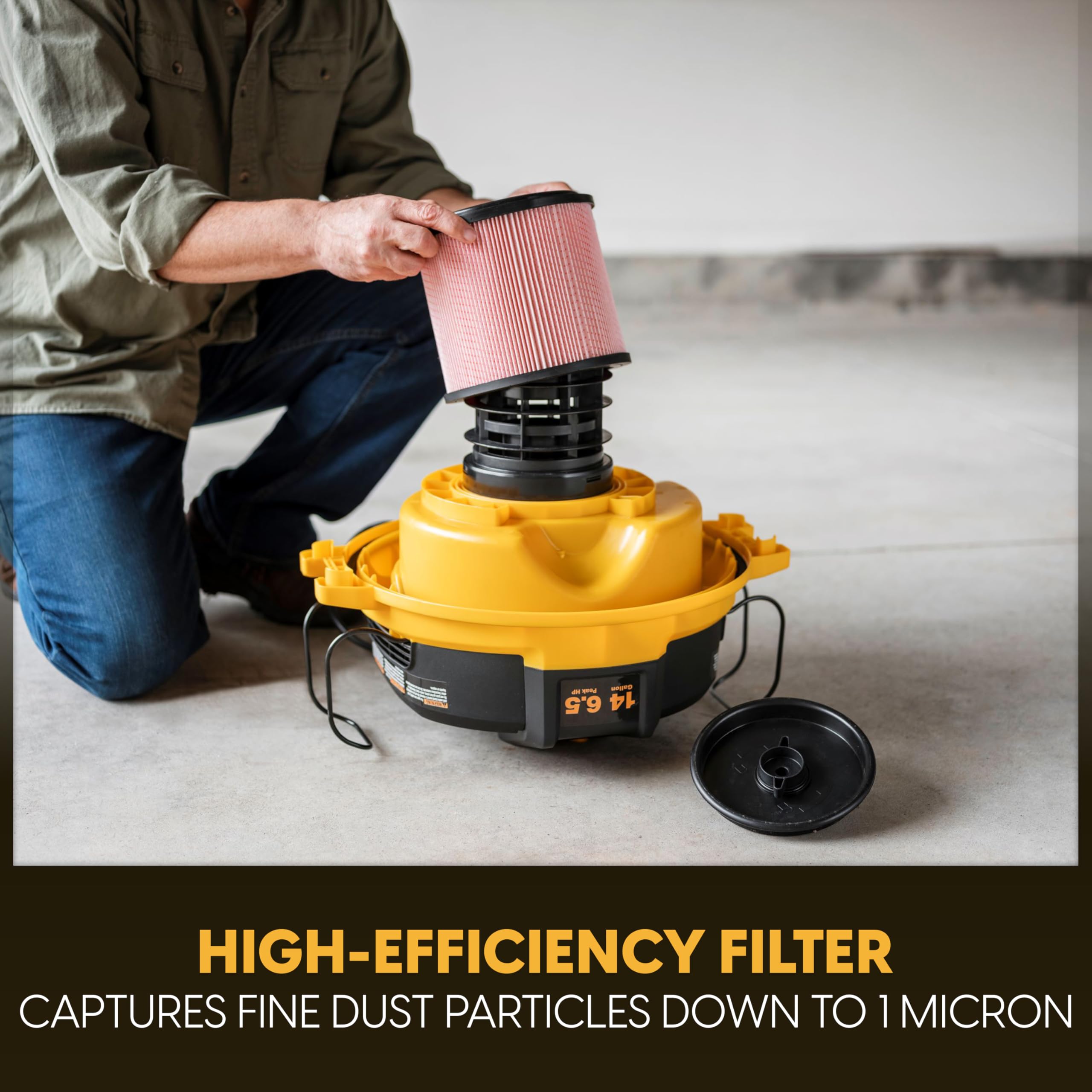 Vacmaster Professional Beast Series 14-Gallon* 6.5 Peak HP† Wet/Dry Vacuum - VJE1412SW 0203 - Image 7