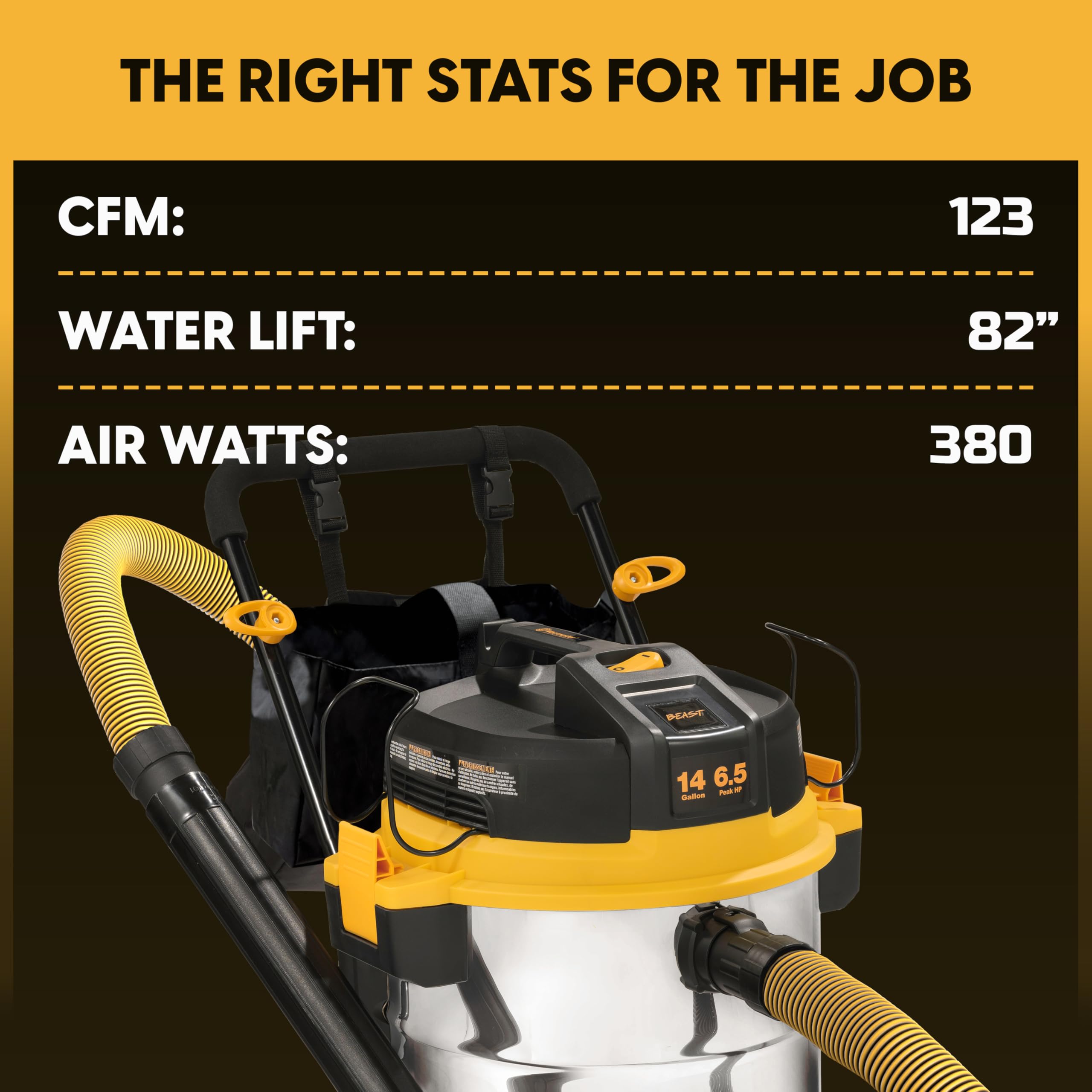 Vacmaster Professional Beast Series 14-Gallon* 6.5 Peak HP† Wet/Dry Vacuum - VJE1412SW 0203 - Image 9