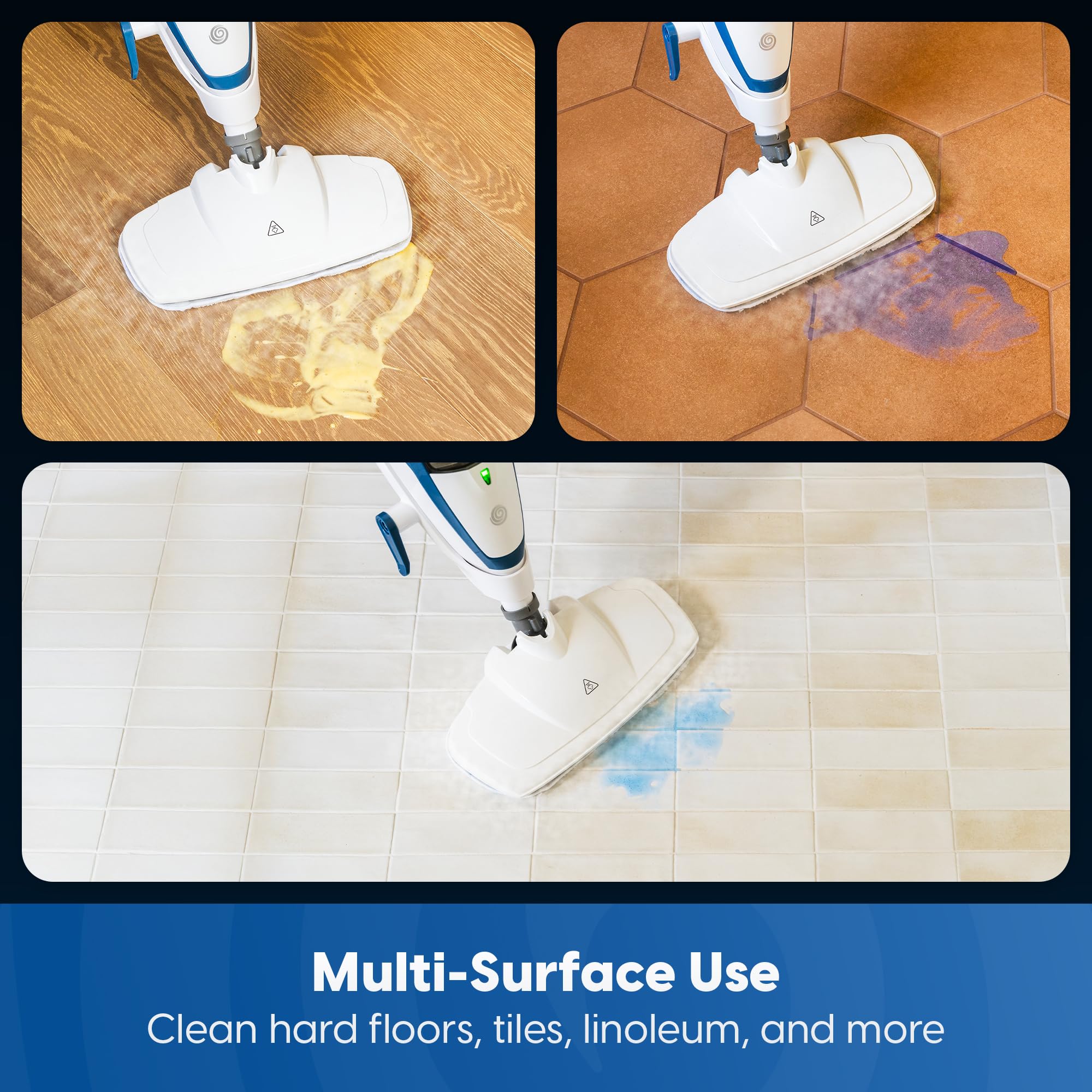 Vacmaster SMF1501 2-in-1 Steam Mop for Floor Cleaning with Detachable Handheld Steamer, Quick-Heating & Lightweight for Hard Floors, Carpets, Tiles and Upholstery - Image 4