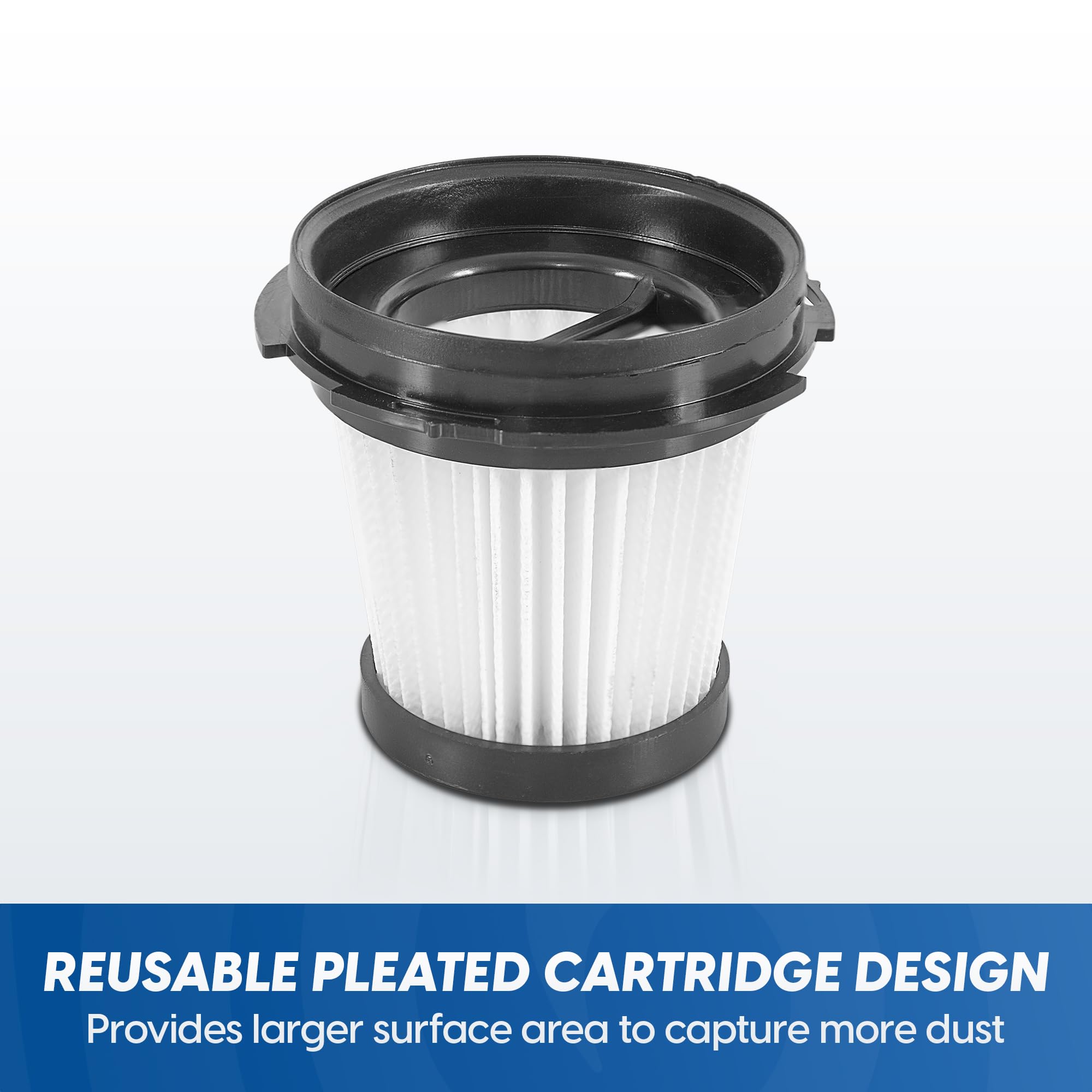 Vacmaster VHVF Replacement HEPA Filters Kit, 2pcs for Vacmaster 14.8V Hand Vac (DHVB1401) - Image 4